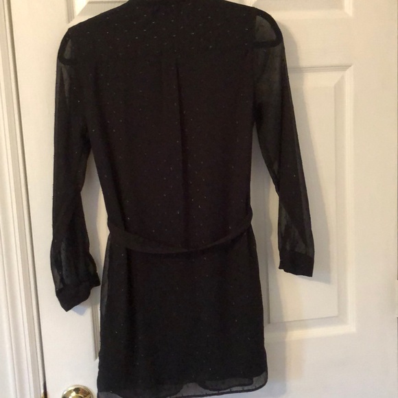 Banana petite black chiffon dress size 0 petite - Picture 3 of 4